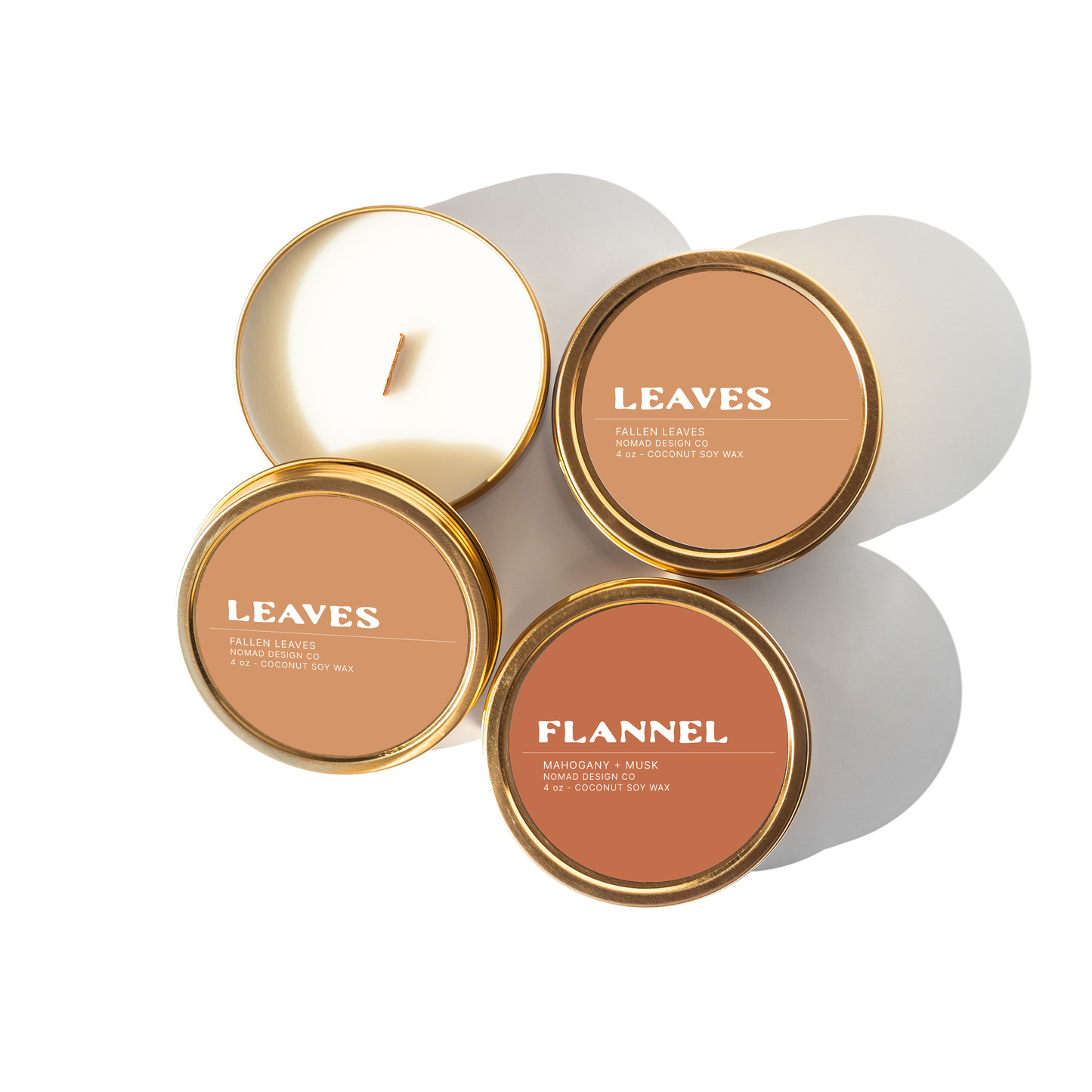 Nomad Design Co - Leaves Travel Tin Candle - Fall Collection
