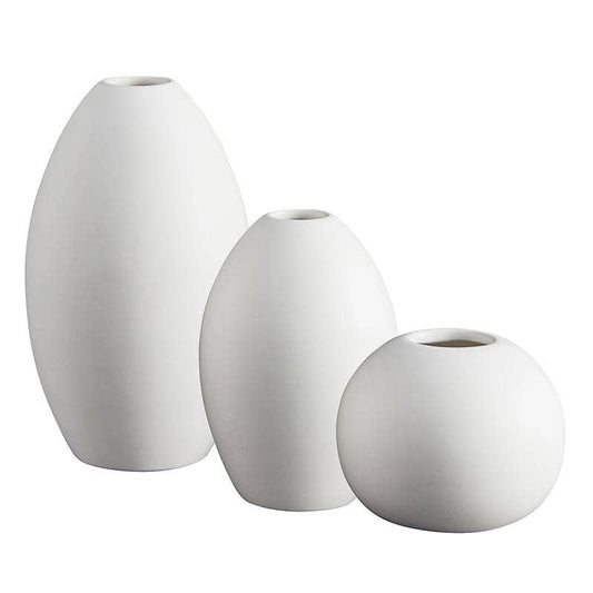 47th & Main (Creative Brands) - Bisque White Matte Vase - Set of 3