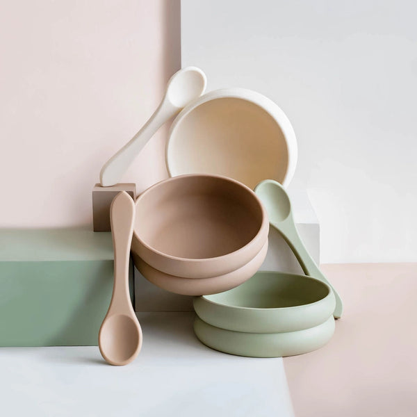 Minna Kids - The Kids Breakfast Bowl and Sippy Cup Set - Pistachio