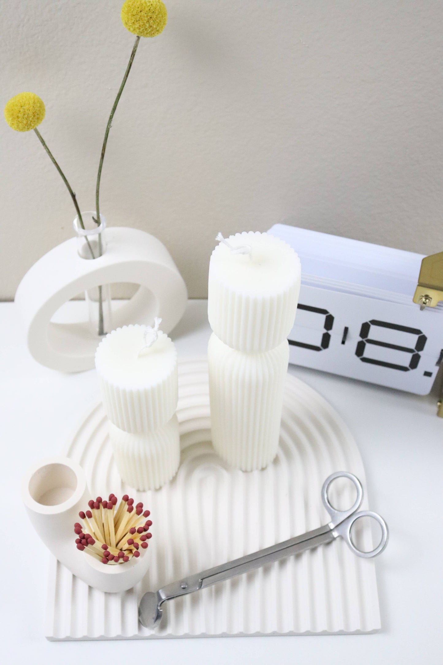 Three Springs Candle Co. - Ribbed Hourglass Candle - Small | Aesthetic