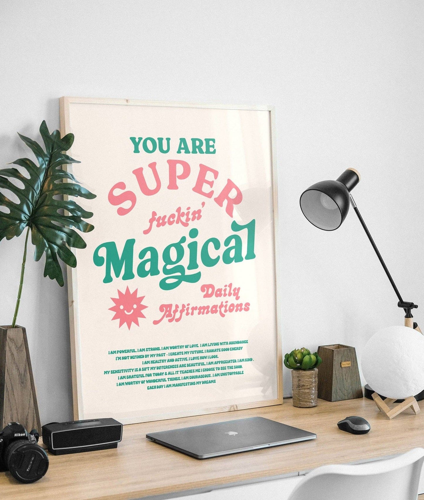 Kuku Studio - You Are Super F*ckin' Magical | Daily Affirmation Print: 5 x 7 / Green