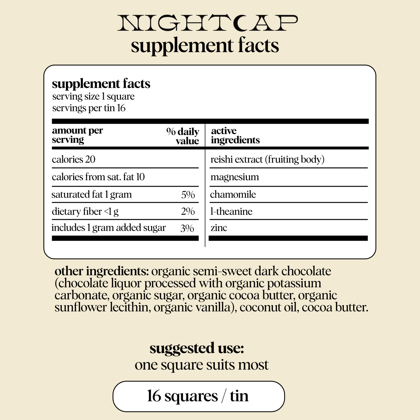 Alice Mushrooms - Nightcap — mushroom chocolates for deep sleep
