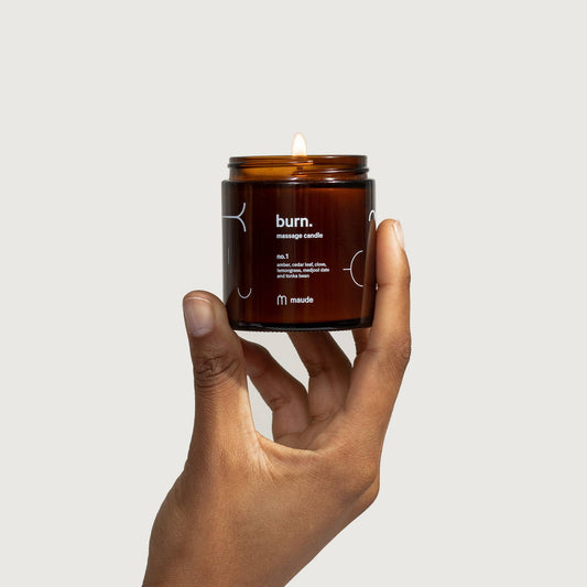 maude - 4 oz Burn no. 1 - skin-softening massage candle