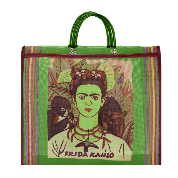 Kitsch Kitchen - Mesh Bag Frida Kahlo green