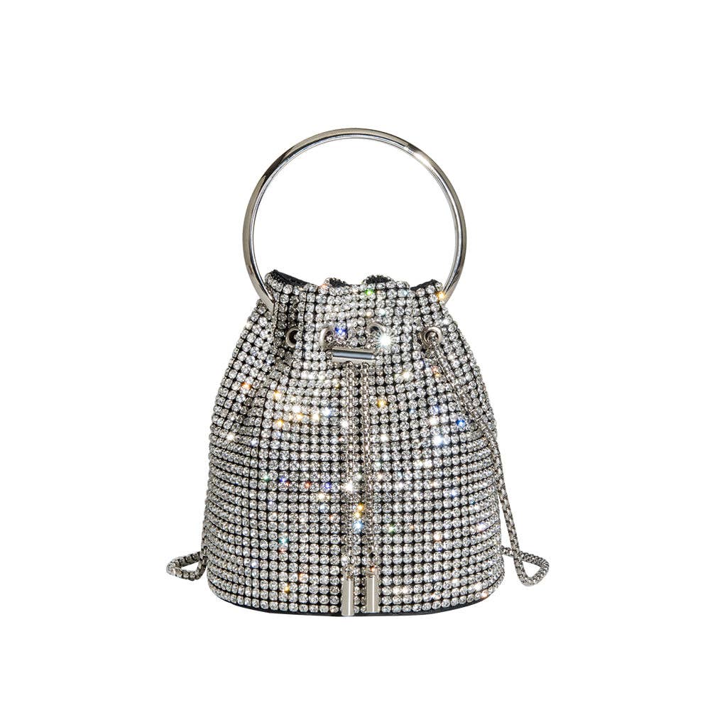 Melie Bianco - Kasee Small Crystal Top Handle Bag in Silver