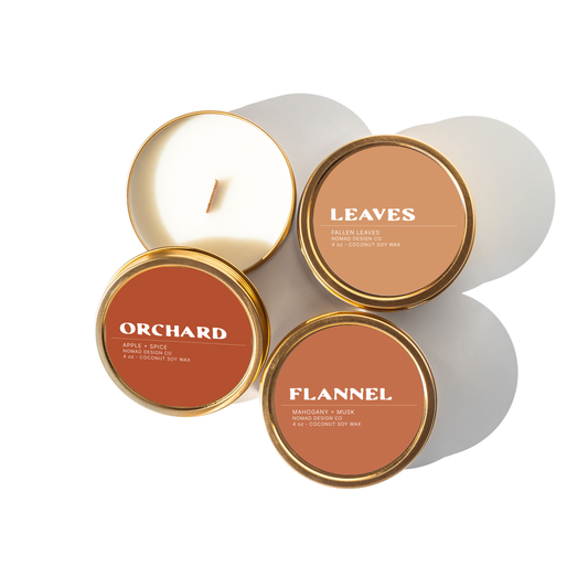 Nomad Design Co - Orchard Travel Tin Candle - Fall Collection