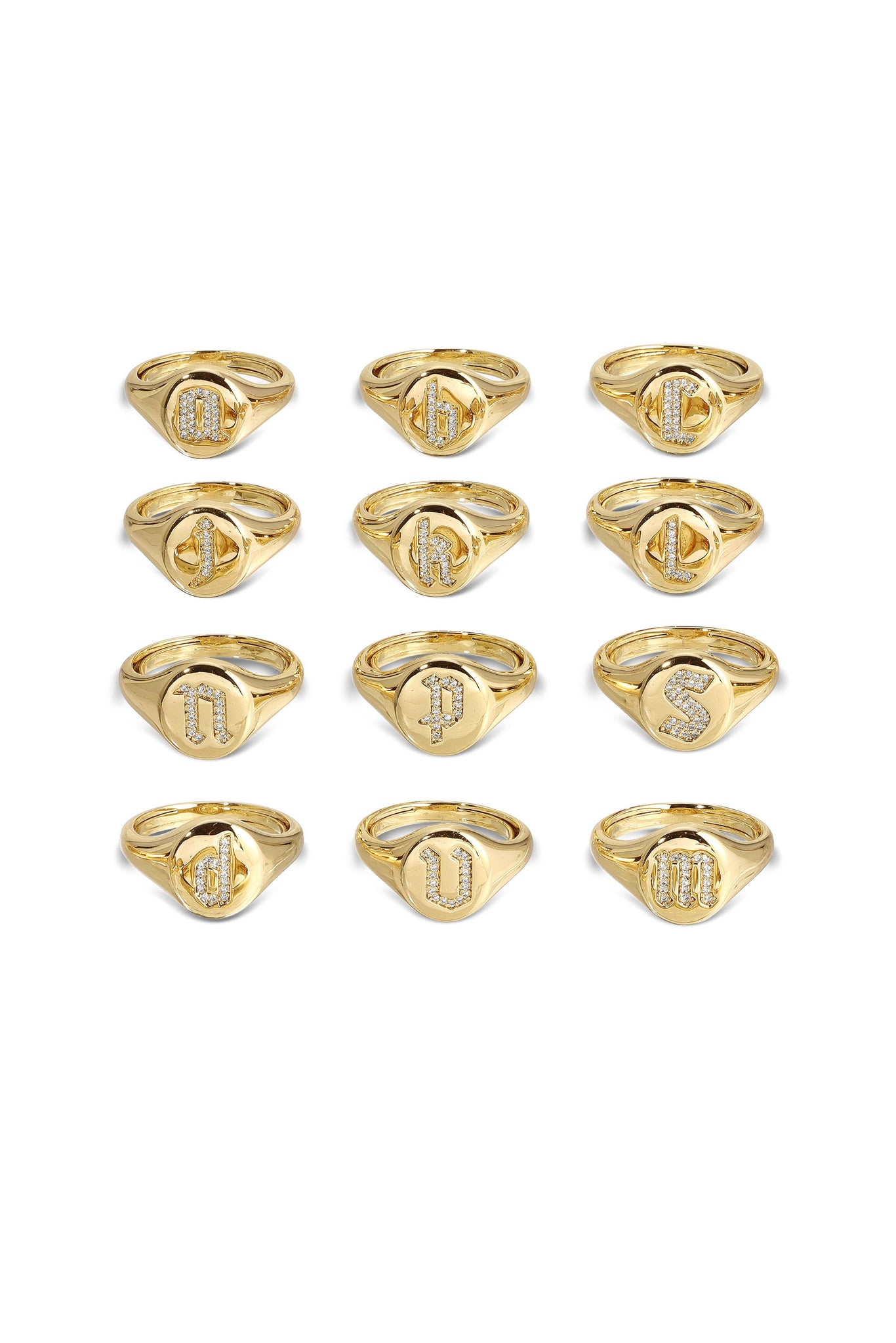 Lili Claspe - GOTHIC INITIAL SIGNET RING (Medium/Large)