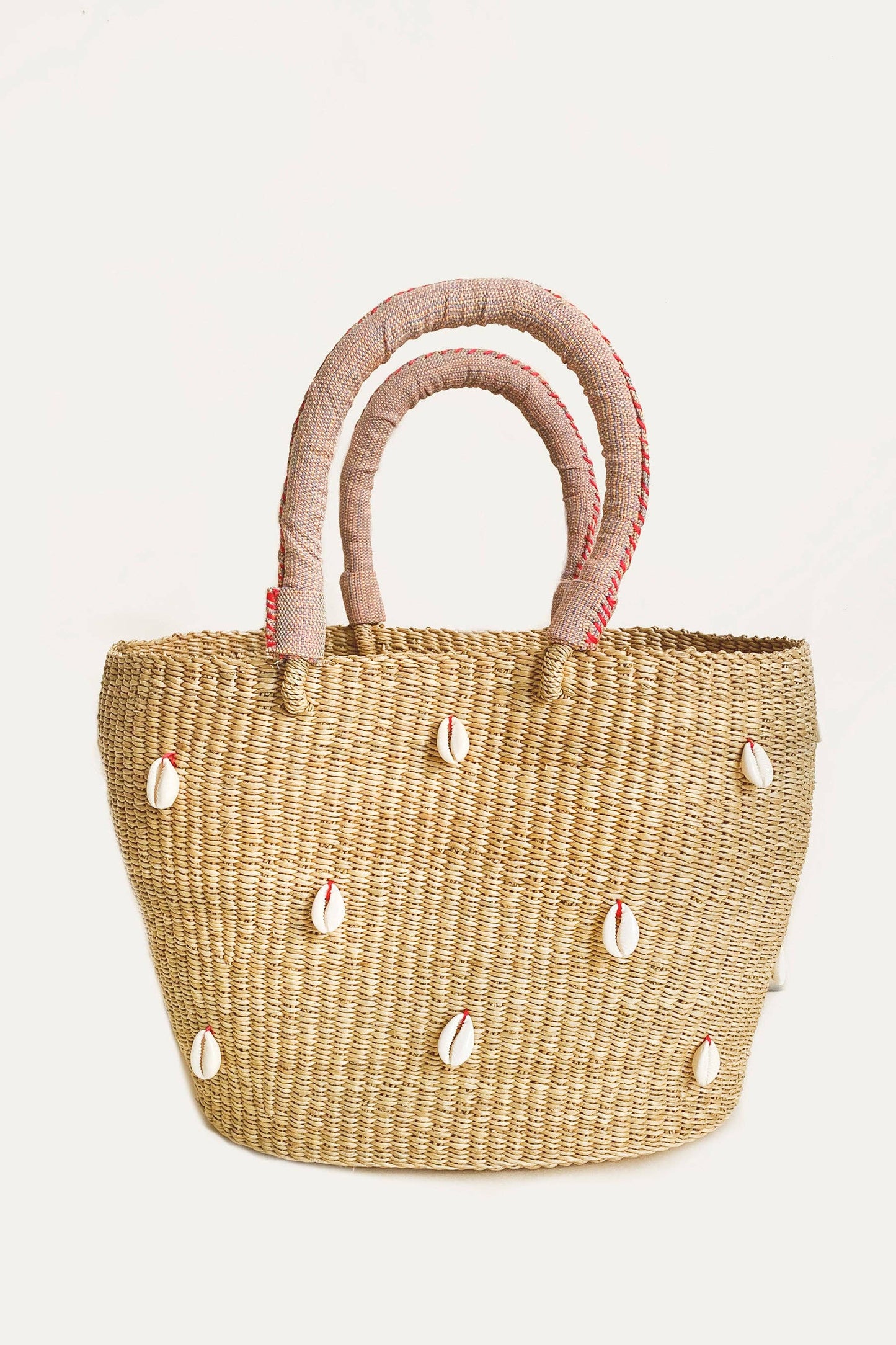 Indego Africa - Cowrie Bolga Tote Pink