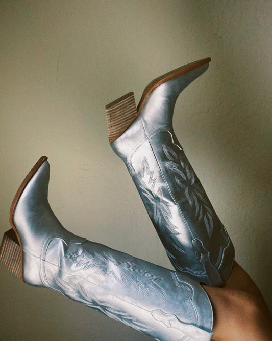 Indigo Cowgirl Boots | Silver