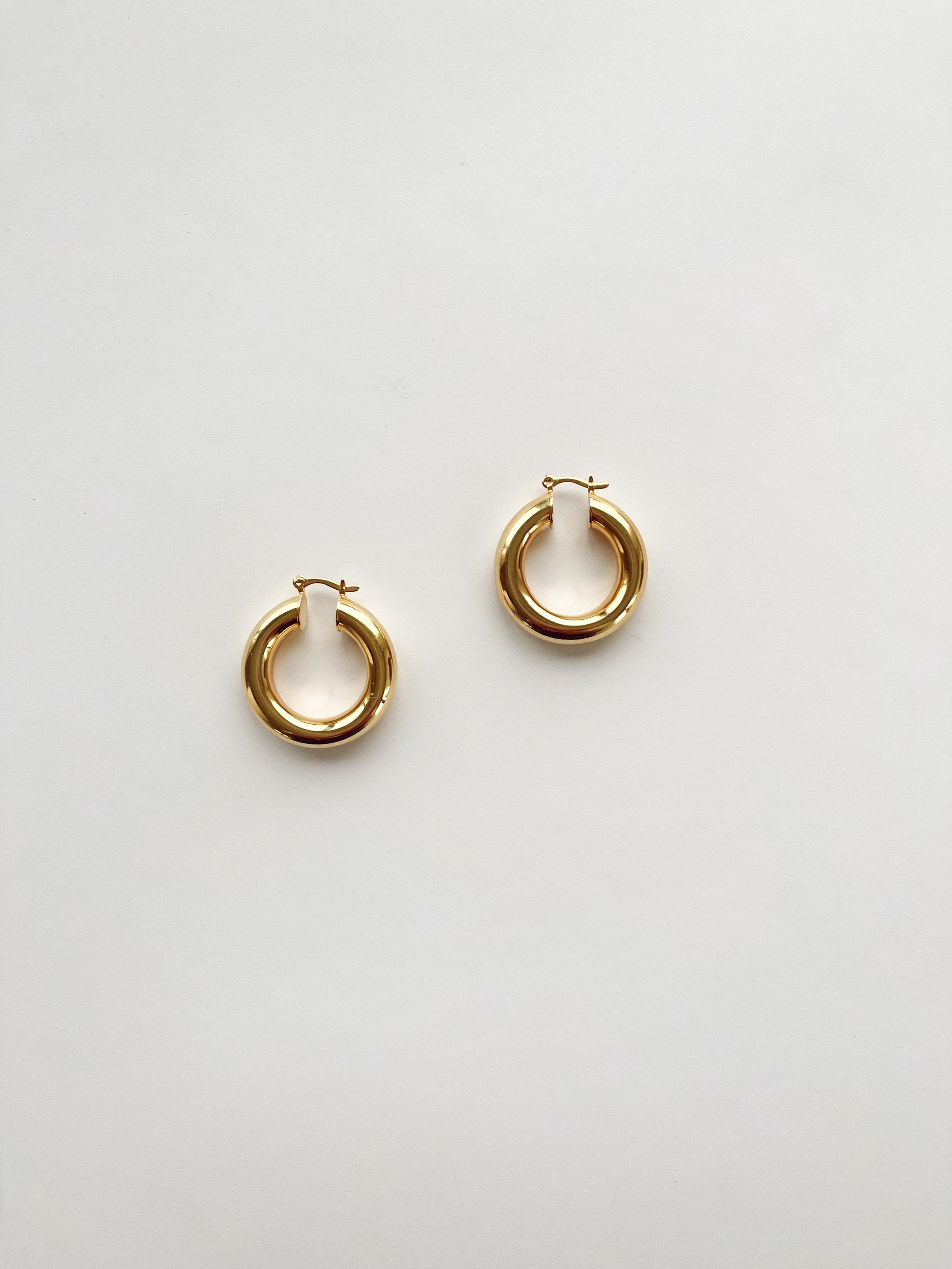 Isabella Dainty Thick Gold Hoop Earrings