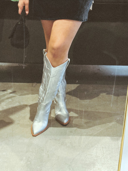 Indigo Cowgirl Boots | Silver